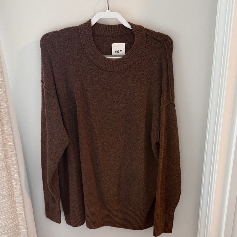 Aerie Brown Crewneck Sweater for Women
